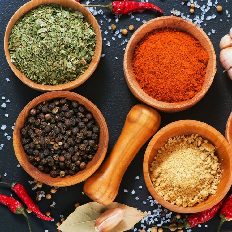 Cayenne, Black Pepper, Turmeric, and other spices