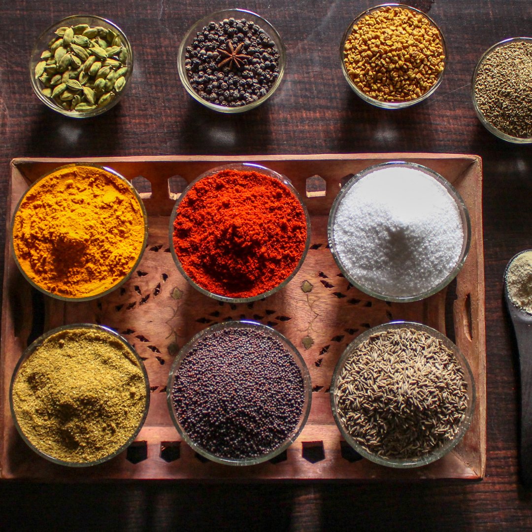 Turmeric, Cumin, Cayenne, and other Indian Spices