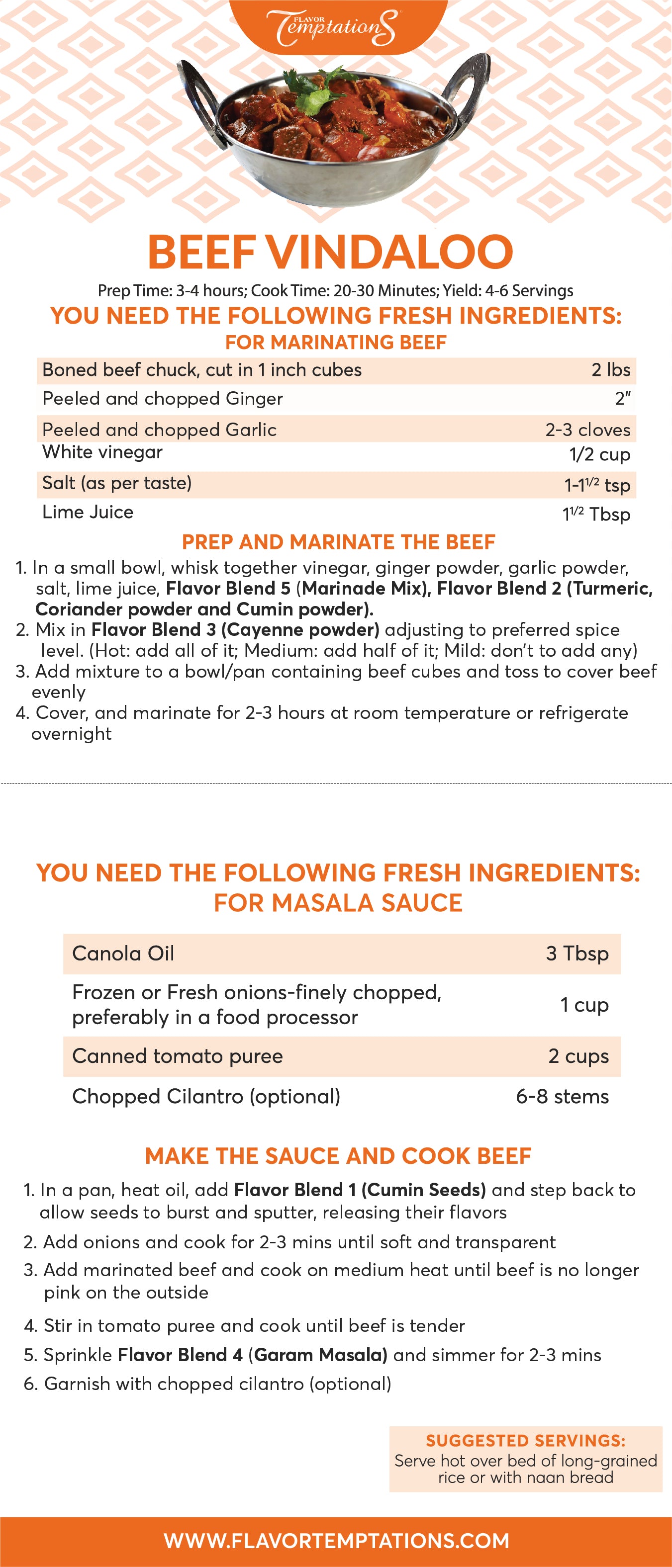 Beef Vindaloo Spice Mix Kits