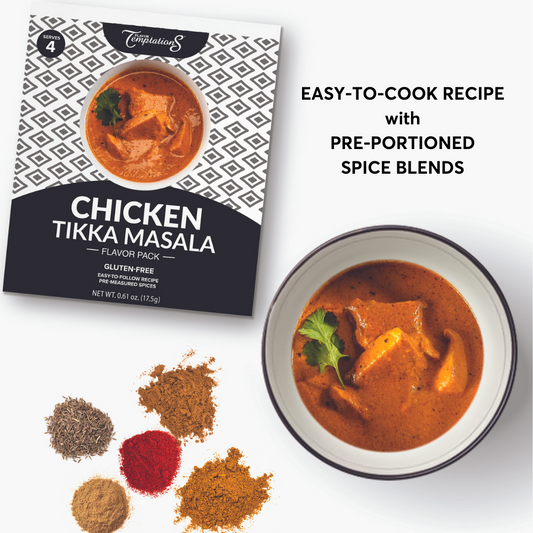 Chicken Tikka Masala spice mix and finished dish