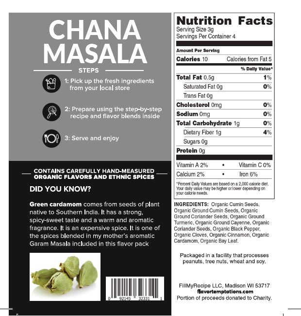 Chana Masala spice mix nutrition information