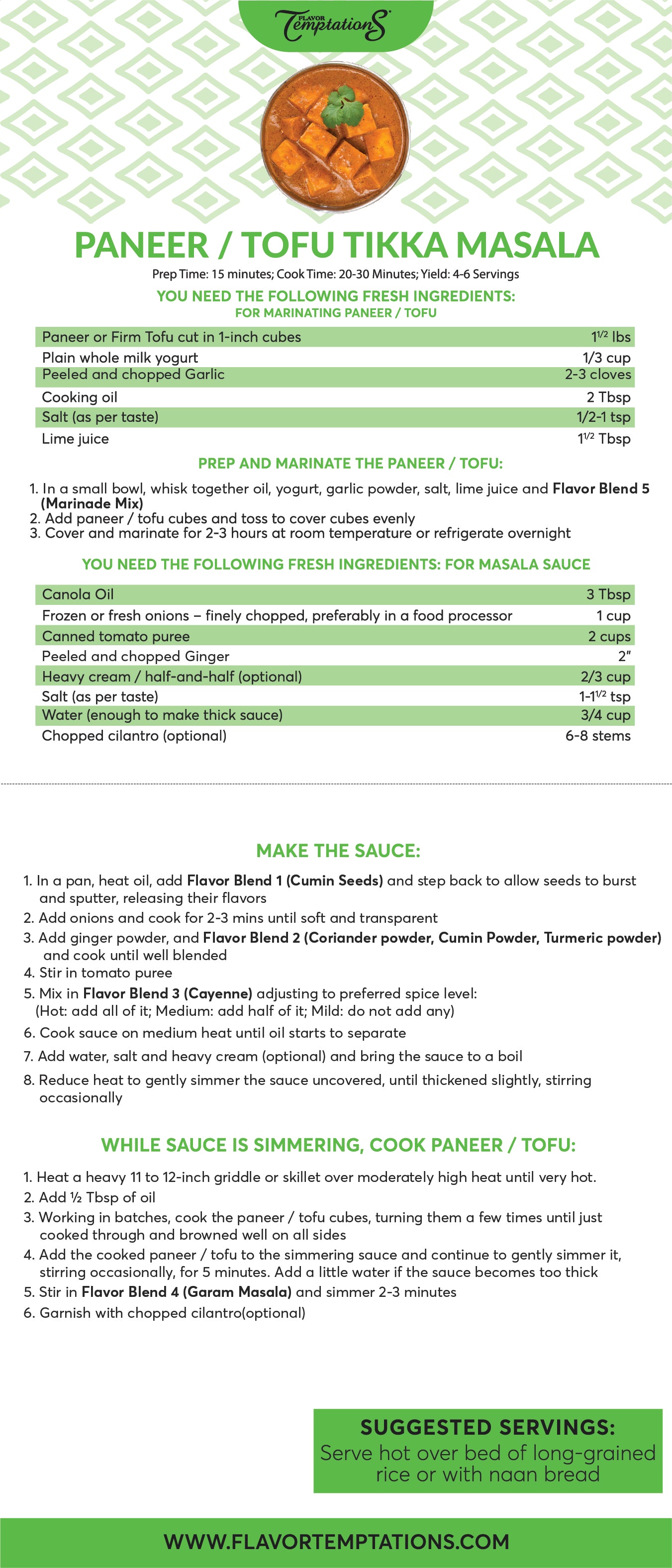 Paneer Tikka Masala Spice Mix Kits