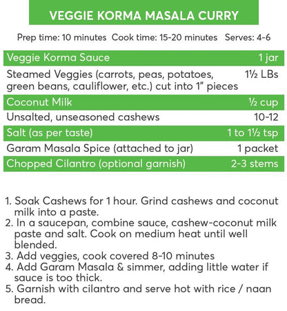 Veggie Korma Curry Sauce