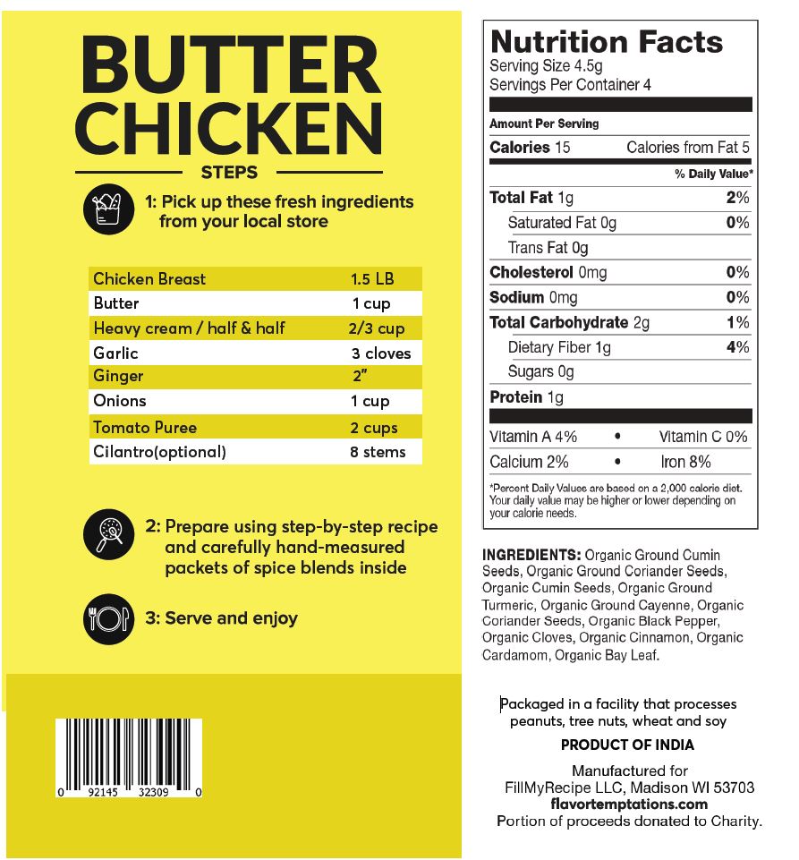 Butter chicken spice mix nutrition information